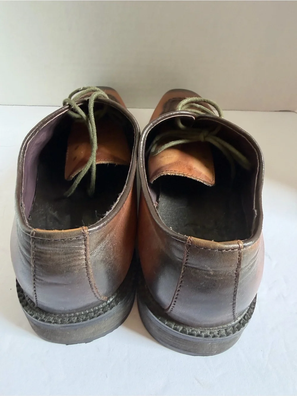 Hermes Brown and Black Two-Tone Leather Lace-Up Oxfords